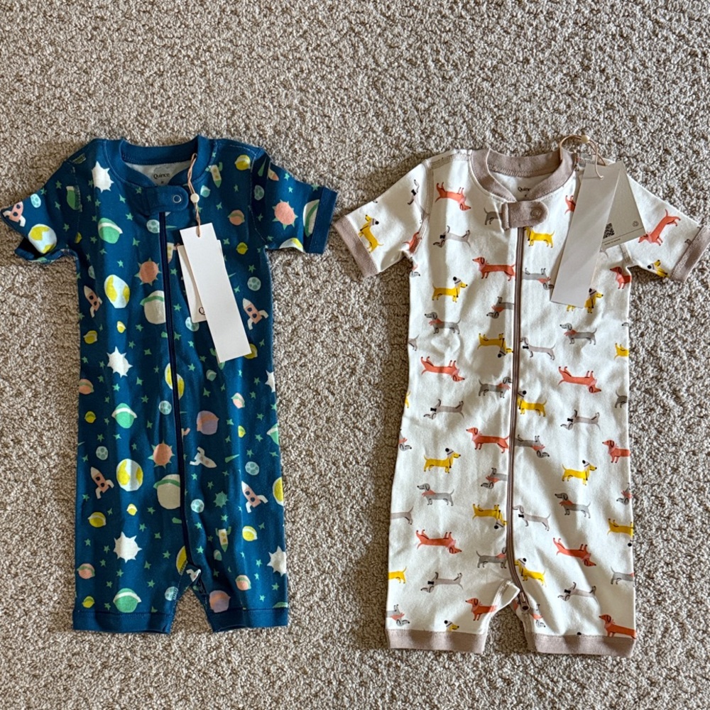 Quince Kids Pajamas Set - Blue and Cream
